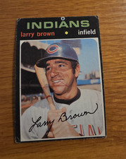 Topps 1971 Topps Larry Brown Cleveland Indians Baseball Card #539 Auto Base Set