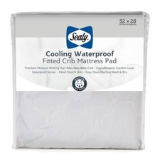 Sealy Cooling Moisture Wicking Waterproof Crib Mattress Pad - White