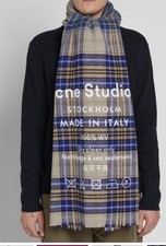 Acne Studios Cassiar Check Wool Scarf Unisex Oversized Plus Cotton Bag