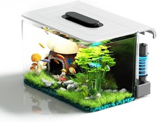 Betta Fish Tank 2.5 Gallon Aquarium Kit W/ Modular Filtration Heater Light Self
