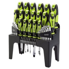 DRAPER SCREWDRIVER ALLEN KEY BIT SET + STORAGE STAND PLAIN CROSS POZI (44PC)