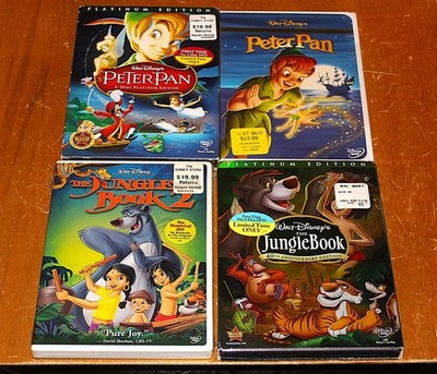 DISNEY DVD LOT: JUNGLE BOOK 1 & 2 ANNIVERSARY, PETER PAN 2-DISC & SPECIAL: NEW