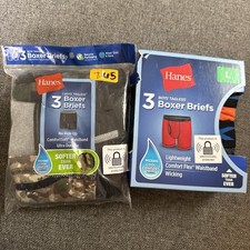New Hanes Boys Tagless Boxer Briefs Underwear size Large 6 Pair Lot