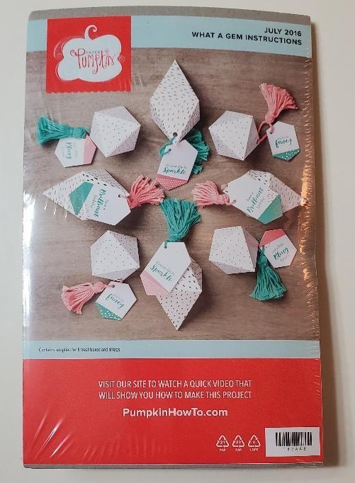 Stampin Up! Paper Pumpkin Craft Kit  - July 2016 - WHAT A GEM - Stamps & Ink Pad