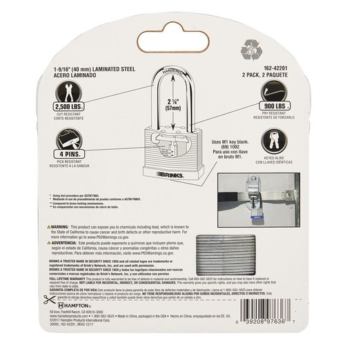 40mm Keyed Padlocks 2 Pack Laminated Steel Heavy Duty Cut Resistant Security New - Picture 10 of 12