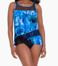 Miraclesuit Sous Marine Mirage Blue Multi Tankini Top Size 10