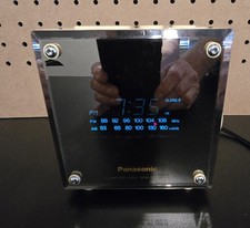 De Colección Panasonic Modelo RC-58 Fluorescente Digital Reloj Radio Cubo Espejo Frontal (A8)