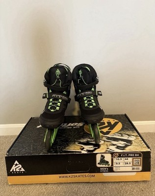 K2 Fit 84 Pro Men's Fitness Rollerblade Size 10.5 Inline Skate, Black/Green