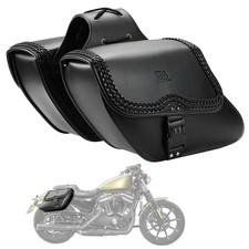 Kemimoto Motorcycle Saddlebags Synthetic Leather Side Bag Lock 28L Waterproof