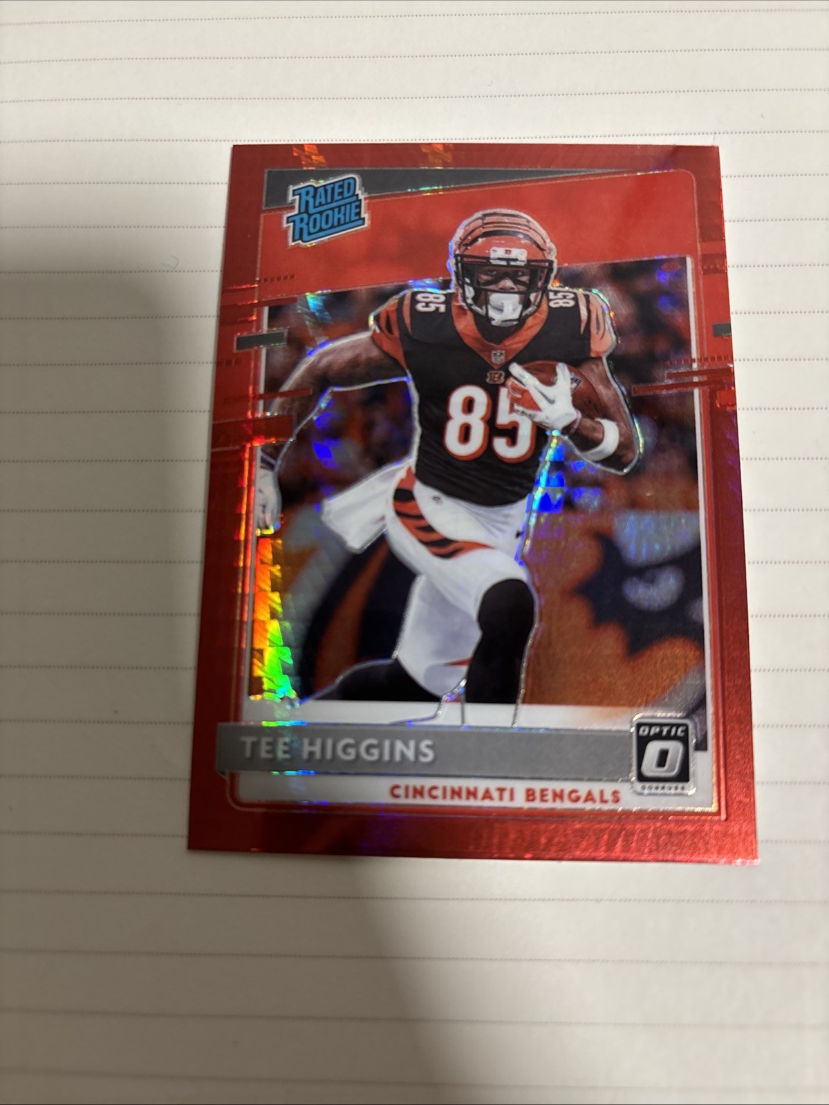 2020 Panini Donruss Optic - Rated Rookies Tee Higgins #160 Red Mojo Prizm (RC)