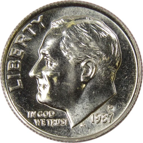 1987 P Roosevelt Dime BU Uncirculated Mint State 10c US Coin Collectible