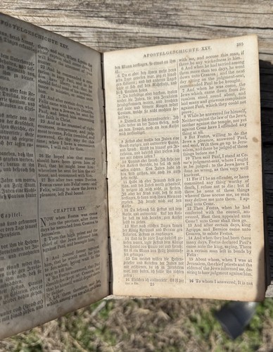Antique Pre Civil War German-English New Testament Bible - Picture 5 of 8