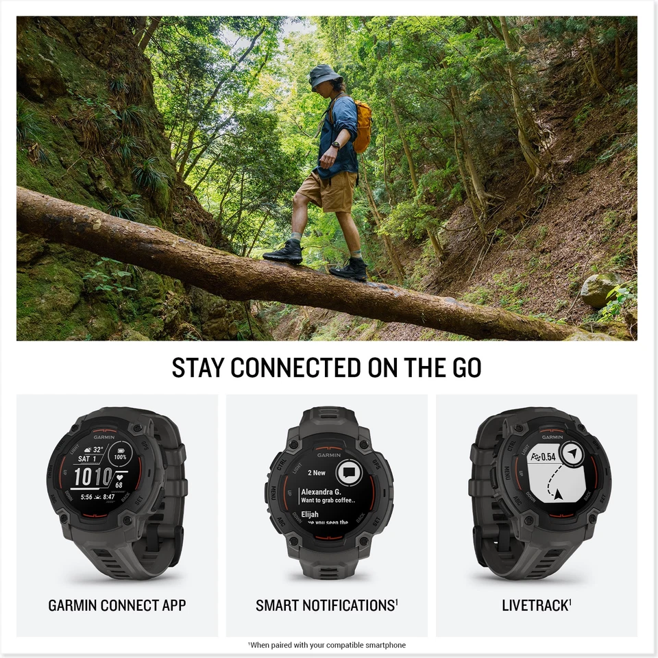 Garmin Instinct E 45mm, Reloj Inteligente GPS Exterior 16 Días Duración Batería, Carbón Foto 4 de 4
