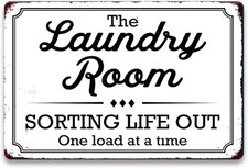 Laundry Room Tin Metal Signs Home D cor and Accessories - Sorting Life Out One L