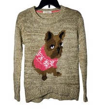Suéter Rewind Mujer Bulldog Francés Perro Talla XS Tejido Invierno Acogedor Frenchie Cómodo