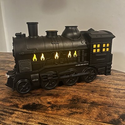 Train Shaped Flame Diffuser Aroma Humidifier Ultrasonic Black Night Light