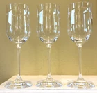 3 Waterford Marquis Crystal Vintage TULIP WINE GLASSES 8-5/8" Signed Mint