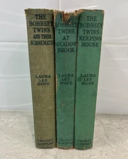 Antique Green Hardcover Bobsey Twins Books Set Of Three