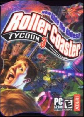 RollerCoaster Tycoon 3 PC CD design amusement park roller coaster ride sim game!