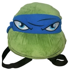 Teenage Mutant Ninja Turtles Backpack Soft Plush Bag Zipper 2014 Leonardo Blue