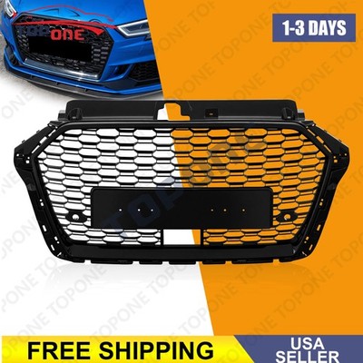 RS3 Style Honycomb Sport Front Grille Grill For 2017-2020 Audi A3 S3 8V