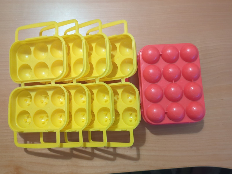 Lot of 5 Plastic Egg Holder Containers for Camping (4 1/2 dozen & 1 dozen)