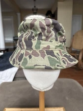 Military Camo Beo Gam Duck Hunter Vietnam Style Cut Brim Boonie Hat - Sz Medium