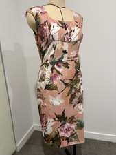 Dolce & Gabbana Peach Pink Painterly Rose Flower Sheath Dress - Size IT 48