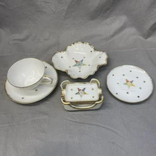 8pc Lot VINTAGE ORDER OF THE EASTERN STAR  ASHTRAY, Cup & Saucer ,Trinket Dish