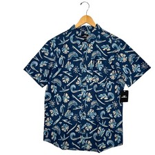 New ONeill Shirt Mens Large Blue Tropical Shipside Button Up Hawaiian Beach Surf