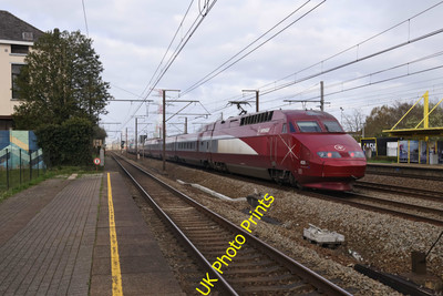 Photo SNCB Belgian Railway 6x4 Eurostar TGV 4535 passes Ruisbroek c2023 P2