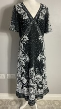 BNWT Lipsy dress black monochrome floral spotty UK 14 Ne boho hippie