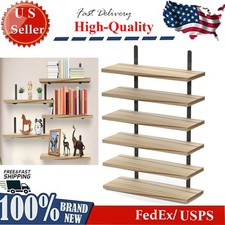 6pcs Floating Shelves Display Wall Mount Storage Shelf for Bathroom Living Room