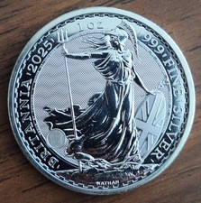 2025 1oz Silver Britannia £2 Coin .999 Fine Royal Mint UK BU Bullion x1
