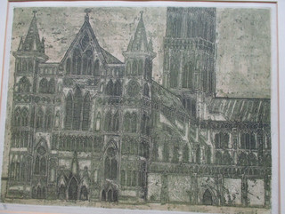 Original limited edition 20/50 Signed Valerie Thornton Print Salisbury Cathedral