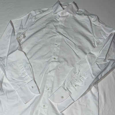Suitsupply Button Up Dress Shirt Mens 39L 15.5 White Egyptian Cotton Slim Fit