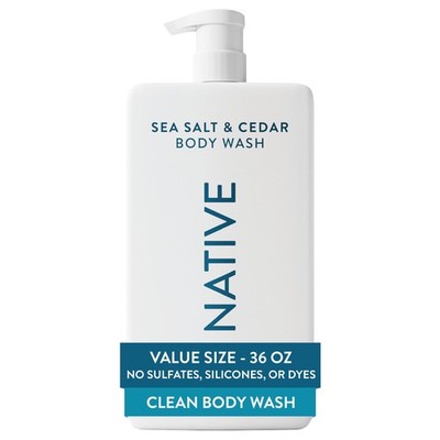 Body Wash for Women & Men, Sea Salt & Cedar, 36 oz Pump Bottle, SulfateFree &...