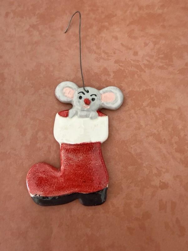 1972 Handmade Plaster Koala Christmas Ornament