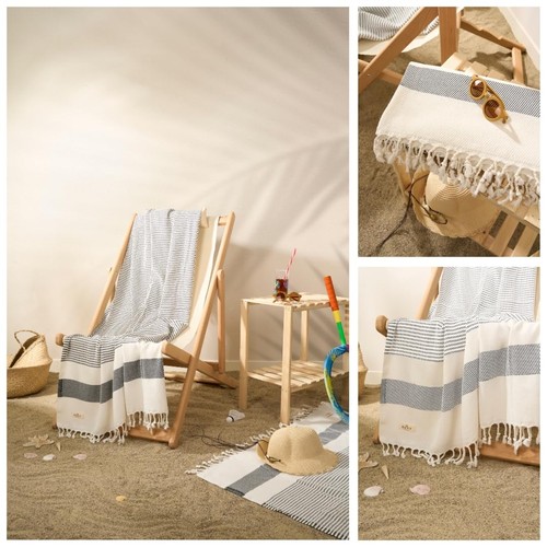 Home Basics 2 Pack Turkish Beach Towels – Oversized Quick-Dry Bath Towels (40... - Bild 5 von 6