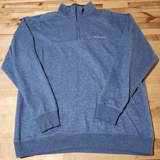 Columbia Pullover Erwachsene XL blau 1/4 Zip Pulli Jacke Sweatshirt Mock Neck Herren
