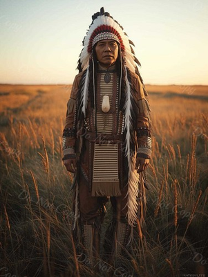 #ad Photo A4 Lakota Sioux – chef traditionnel en plaine dorée – 1205 EUR 5.99