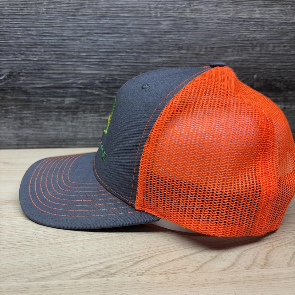 Gorra John Deere Snap Back gris naranja malla camionero para hombre Richardson 112 granja Foto 4 de 4