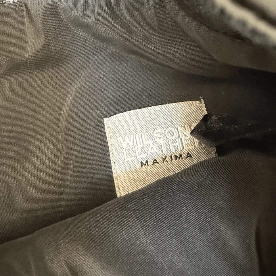 Pantalones de pierna recta WILSON MAXIMA negros 100 % cuero cintura alta para mujer talla 2” Foto 3 de 4