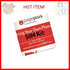 Page Plus SIM CARD 4G LTE 3 in 1 Sim Kit, Black (Nano-Micro-Standard)