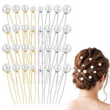 32 PCS Wedding Pearl Hair Pins U Shaped Pearl Hair Accessories Bobby Pins Barret