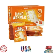 Hand Warmers 20 Pairs (40 Warmers) - up to 10 Hours of Long Lasting Warmth an...