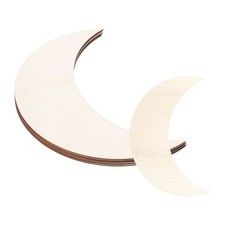 5.2"x3.3'' Wooden Moon, 5 Pack Unfinished Wood Moon Blank Wooden Cutouts