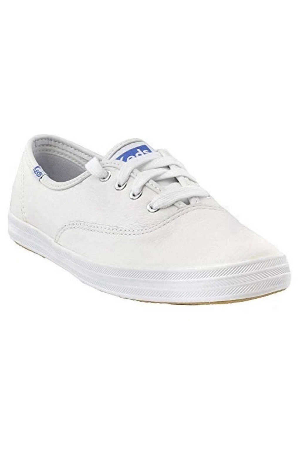 KEDS WOMEN'S CHAMPION LEATHER LACE UP SNEAKER - SIZE: WOMEN 6.5- WHITE