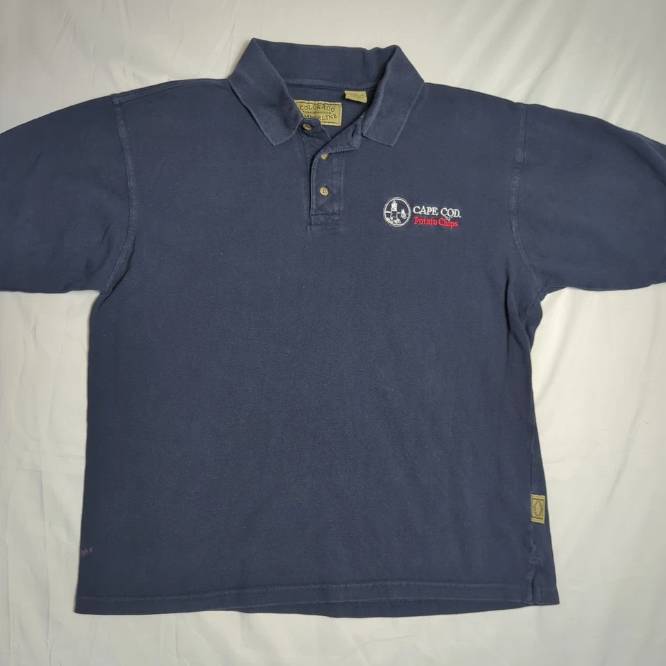 CAMISA POLO CAPA BACALAO PATATAS FRITAS De Colección COLORADO TIMBERLINE Azul Marino S/S Para hombres L Foto 2 de 4