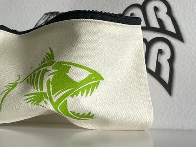 Stofftasche/Kosmetiktasche/Bag mit Reißverschluß  FISH  ,215x115mm, beige
